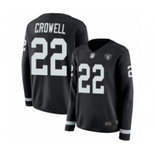 Women's Oakland Raiders #22 Isaiah Crowell Limited Black Therma Long Sleeve Football Jersey