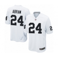 Men's Oakland Raiders #24 Johnathan Abram Game White Football Jersey