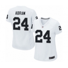 Women's Oakland Raiders #24 Johnathan Abram Game White Football Jersey