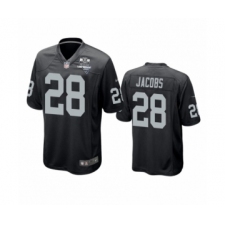 Men's Oakland Raiders #28 Josh Jacobs Black 2020 Inaugural Season Game Jersey