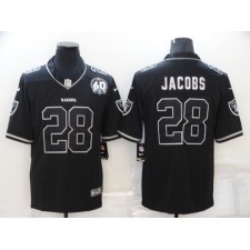Men's Oakland Raiders #28 Josh Jacobs Black 60th Anniversary Vapor Untouchable Limited Jersey