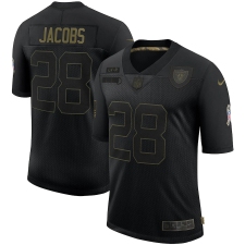 Men's Oakland Raiders #28 Josh Jacobs Black Nike 2020 Salute To Service Limited Jersey