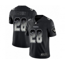 Men's Oakland Raiders #28 Josh Jacobs Black Smoke Fashion Limited Football Jersey