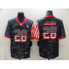 Men's Oakland Raiders #28 Josh Jacobs Camo Flag Nike Limited Jersey