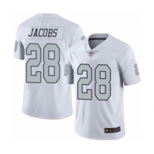 Men's Oakland Raiders #28 Josh Jacobs Elite White Rush Vapor Untouchable Football Jersey