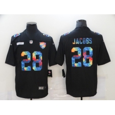 Men's Oakland Raiders #28 Josh Jacobs Rainbow Version Nike Limited Jersey