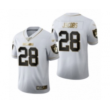 Men's Oakland Raiders #28 Josh Jacobs White Golden Edition Limited Football Jersey