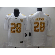Men's Oakland Raiders #28 Josh Jacobs White Nike Leopard Print Limited Jersey