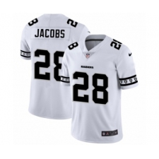 Men's Oakland Raiders #28 Josh Jacobs White Team Logo Cool Edition Jersey