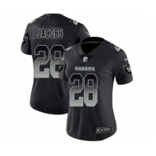 Women's Oakland Raiders #28 Josh Jacobs Black Smoke Fashion Limited Football Jersey