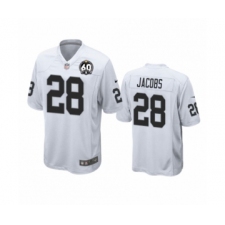Women's Oakland Raiders #28 Josh Jacobs Game 60th Anniversary White Football Jersey