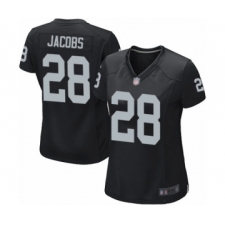Women's Oakland Raiders #28 Josh Jacobs Game Black Team Color Football Jersey