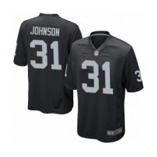 Men's Oakland Raiders #31 Isaiah Johnson Game Black Team Color Football Jersey