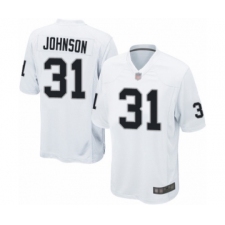 Men's Oakland Raiders #31 Isaiah Johnson Game White Football Jersey
