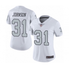 Women's Oakland Raiders #31 Isaiah Johnson Limited White Rush Vapor Untouchable Football Jersey