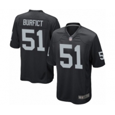 Men's Oakland Raiders #51 Vontaze Burfict Game Black Team Color Football Jersey