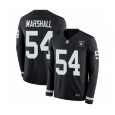 Men's Oakland Raiders #54 Brandon Marshall Limited Black Therma Long Sleeve Football Jersey
