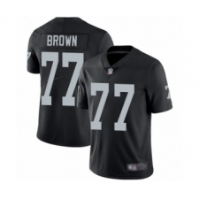 Youth Oakland Raiders #77 Trent Brown Black Team Color Vapor Untouchable Elite Player Football Jersey