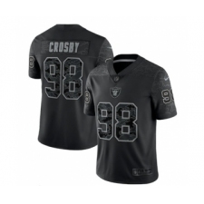 Men's Las Vegas Raiders #98 Maxx Crosby Black Reflective Limited Stitched Football Jersey