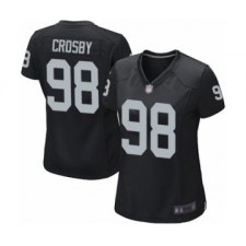 Women's Oakland Raiders #98 Maxx Crosby Game Black Team Color Football Jersey