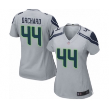 Women's Seattle Seahawks #44 Nate Orchard Game Grey Alternate Football Jersey