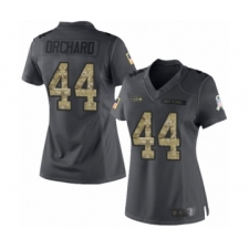 Women's Seattle Seahawks #44 Nate Orchard Limited Black 2016 Salute to Service Football Jersey