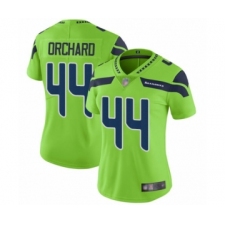 Women's Seattle Seahawks #44 Nate Orchard Limited Green Rush Vapor Untouchable Football Jersey