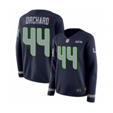 Women's Seattle Seahawks #44 Nate Orchard Limited Navy Blue Therma Long Sleeve Football Jersey