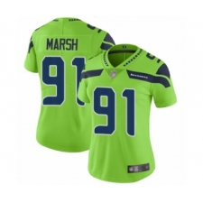 Women's Seattle Seahawks #91 Cassius Marsh Limited Green Rush Vapor Untouchable Football Jersey