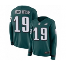 Women's Philadelphia Eagles #19 JJ Arcega-Whiteside Limited Green Therma Long Sleeve Football Jersey