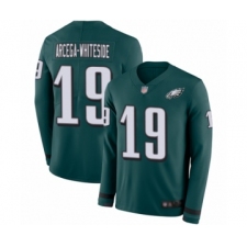 Youth Philadelphia Eagles #19 JJ Arcega-Whiteside Limited Green Therma Long Sleeve Football Jersey