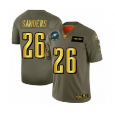 Men's Philadelphia Eagles #26 Miles Sanders Olive Gold 2019 Salute to Service Limited Player Football Jersey