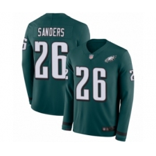 Youth Philadelphia Eagles #26 Miles Sanders Limited Green Therma Long Sleeve Football Jersey