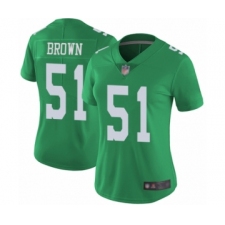 Women's Philadelphia Eagles #51 Zach Brown Limited Green Rush Vapor Untouchable Football Jersey