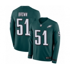 Youth Philadelphia Eagles #51 Zach Brown Limited Green Therma Long Sleeve Football Jersey