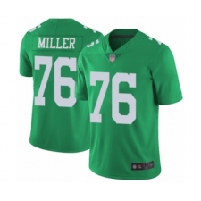 Men's Philadelphia Eagles #76 Shareef Miller Limited Green Rush Vapor Untouchable Football Jersey