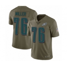 Men's Philadelphia Eagles #76 Shareef Miller Limited Olive 2017 Salute to Service Football Jersey