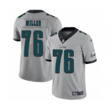 Men's Philadelphia Eagles #76 Shareef Miller Limited Silver Inverted Legend Football Jersey