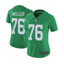 Women's Philadelphia Eagles #76 Shareef Miller Limited Green Rush Vapor Untouchable Football Jersey