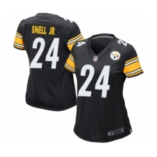 Women's Pittsburgh Steelers #24 Benny Snell Jr. Game Black Team Color Football Jersey