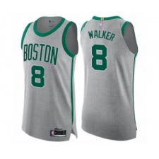 Men's Boston Celtics #8 Kemba Walker Authentic Gray Basketball Jersey - City Edition