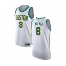 Men's Boston Celtics #8 Kemba Walker Authentic White Basketball Jersey - City Edition