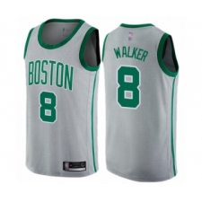 Youth Boston Celtics #8 Kemba Walker Swingman Gray Basketball Jersey - City Edition