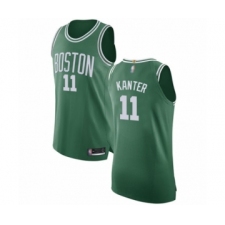 Men's Boston Celtics #11 Enes Kanter Authentic Green(White No.) Road Basketball Jersey - Icon Edition