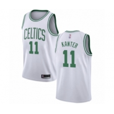 Men's Boston Celtics #11 Enes Kanter Authentic White Basketball Jersey - Association Edition