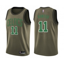 Men's Boston Celtics #11 Enes Kanter Swingman Green Salute to Service Basketball Jersey