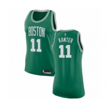 Women's Boston Celtics #11 Enes Kanter Swingman Green(White No.) Road Basketball Jersey - Icon Edition