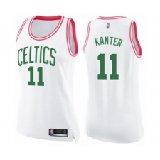 Women's Boston Celtics #11 Enes Kanter Swingman White Pink Fashion Basketball Jersey