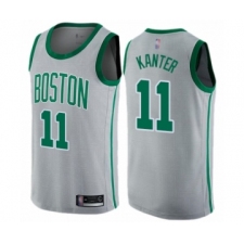 Youth Boston Celtics #11 Enes Kanter Swingman Gray Basketball Jersey - City Edition