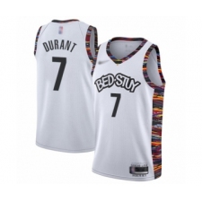 Youth Brooklyn Nets #7 Kevin Durant Swingman White Basketball Jersey - 2019 20 City Edition